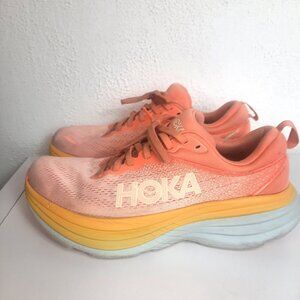 Size 9 - Hoka One One Bondi 8 Shell Coral Peach Parfait Womens 9B Orange